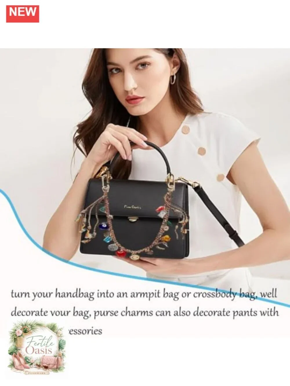 Braided Rope Chain Beaded Keychain for Handbag Purse Backpack Accessories Women